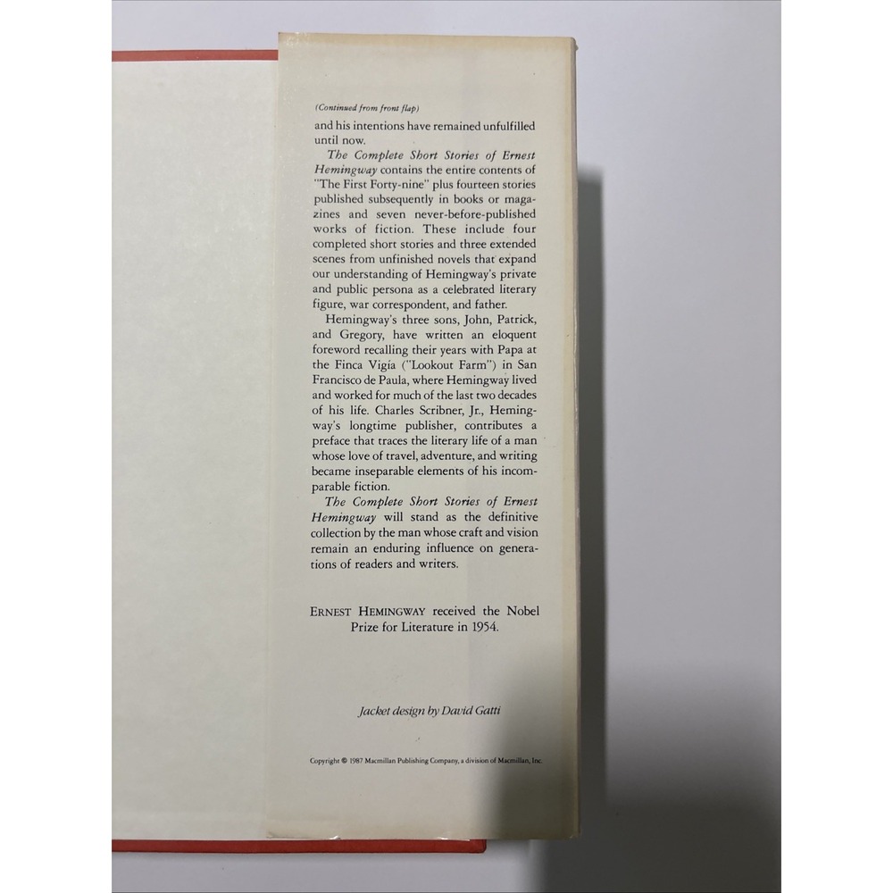 The Complete Short Stories of Ernest Hemingway 1987 HCDJ Finca Vigia Edition - Picture 6 of 13